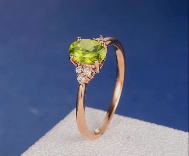 楽天市場】【指輪】K22 ペリドットリング 1.2ct 横向きオーバル