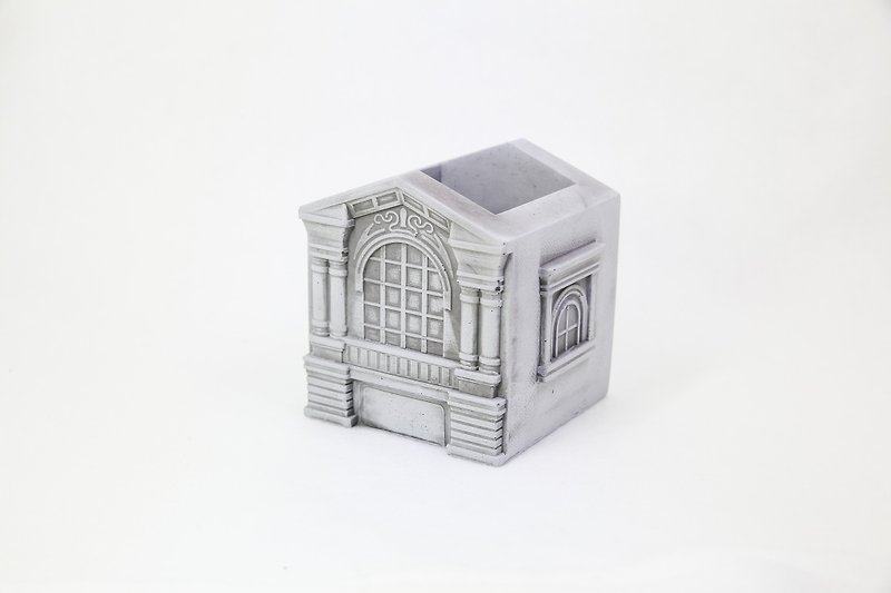 Clay Chuangyan/Clean Water Model Series/ Retro European Architecture Series/Imitation Old/City Hall - ตกแต่งต้นไม้ - ปูน สีเงิน
