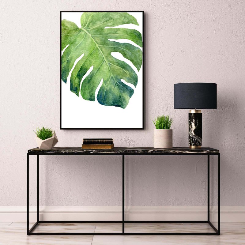 【Monstera】Limited Edition Art Print. Nordic Leaf Green Plant Minimalist Art. - โปสเตอร์ - กระดาษ 