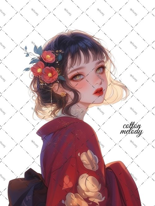 cotton-melody original sticker no.2014 人物ステッカー オリジナルステッカー オリジナル人物ステッカー 裝飾ステッカー cotton melody