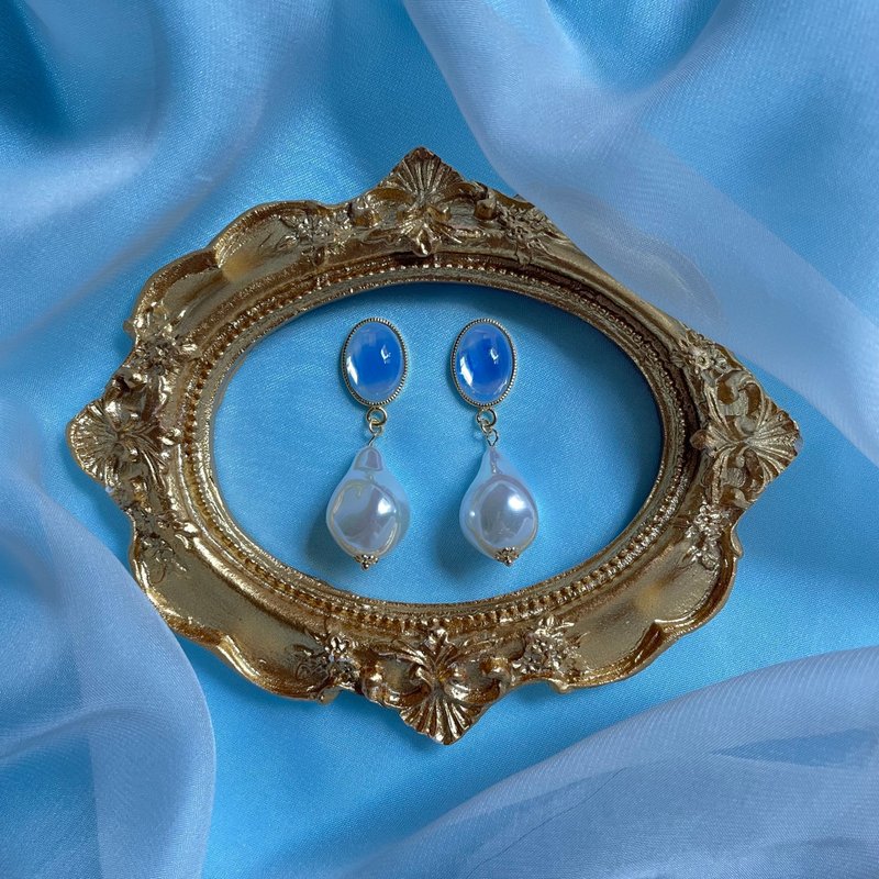 luna mare - 耳環/耳夾/耳骨夾 - 玻璃 