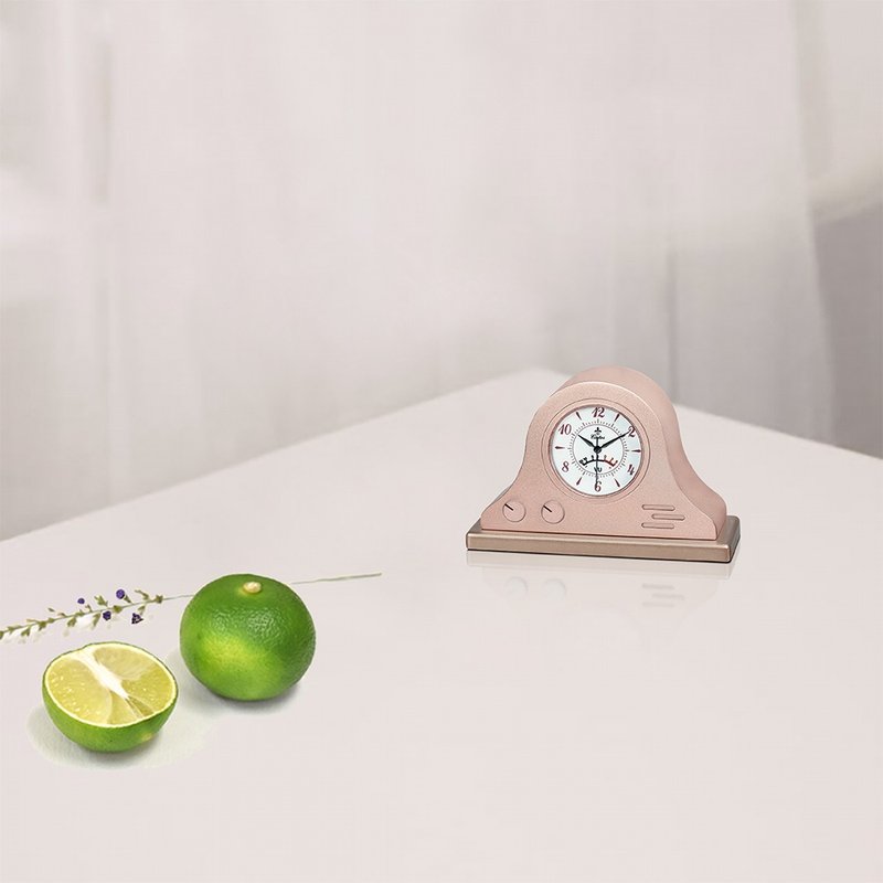 [Mini Small Desk Clock] Retro Radio - Rose Gold - นาฬิกา - เรซิน 