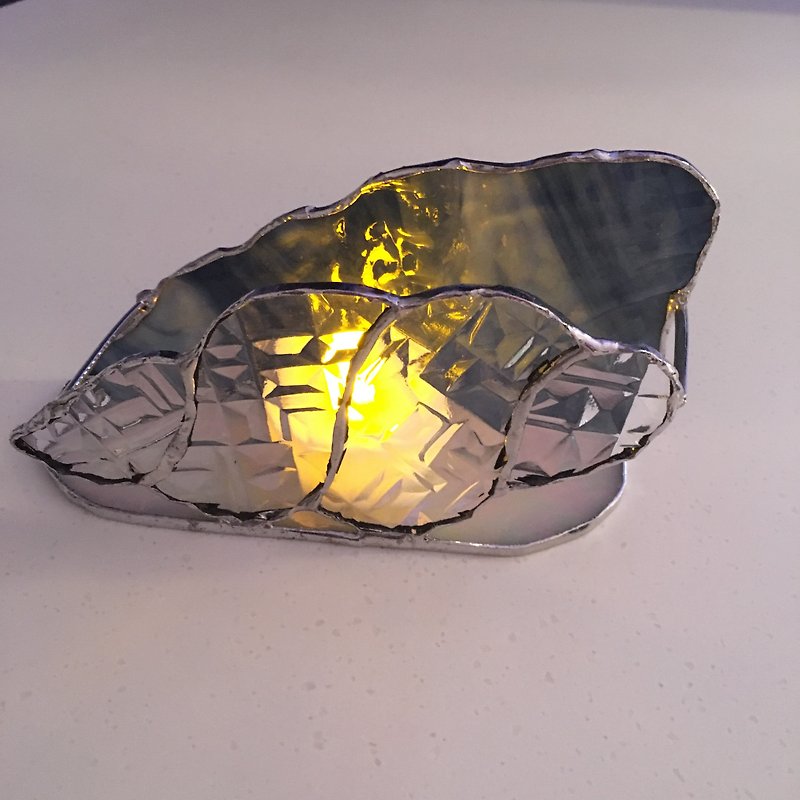 LED candle stand sea shell glass Bay View - เทียน/เชิงเทียน - แก้ว สีน้ำเงิน