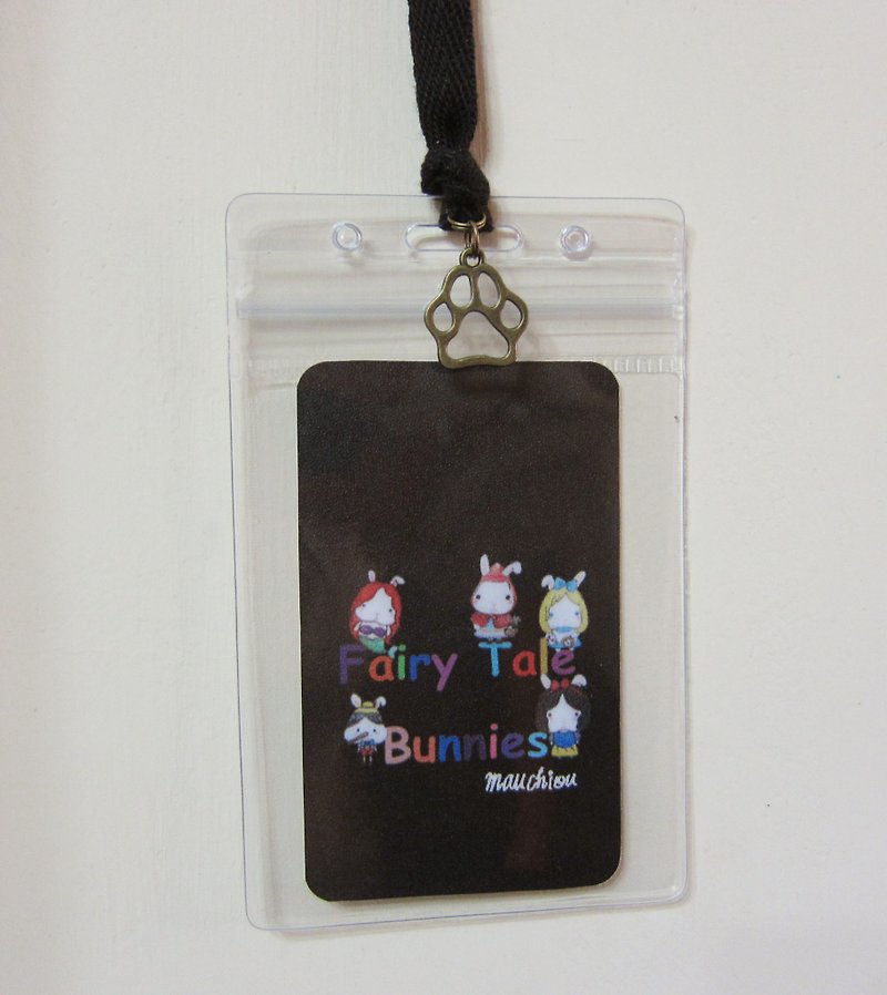 Baggage Tag Card Set Card Case Rabbits fairy stories in the fairy tale - Luggage Tags - Waterproof Material Black