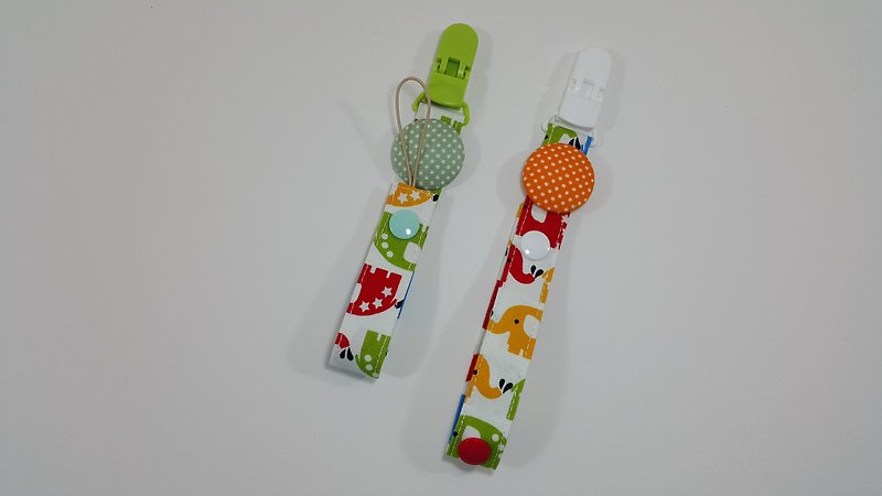 Like a lot of nipple clip chain / vanilla pacifier chain clip (yellow green / blue gray) - Baby Bottles & Pacifiers - Cotton & Hemp Multicolor