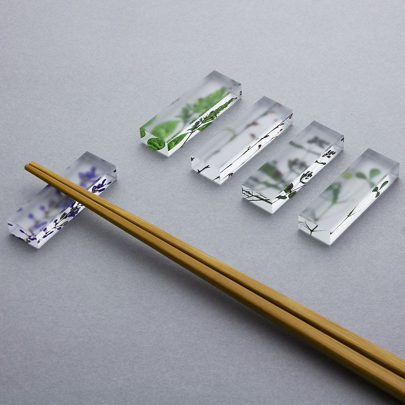 Pressed flower craft 5 pieces d - Chopsticks - Acrylic Green