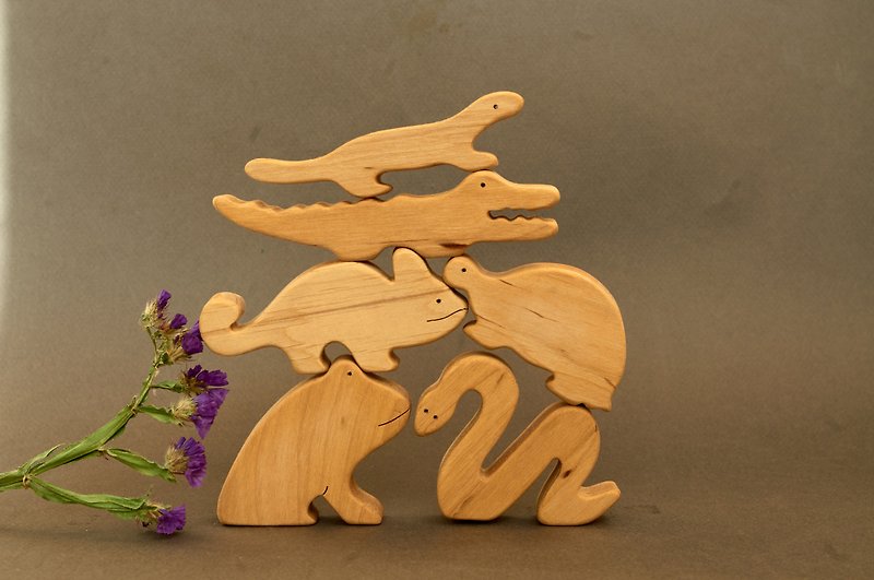 wooden reptiles animals, wooden desert animals, Christmas gift Baby - Kids' Toys - Wood 