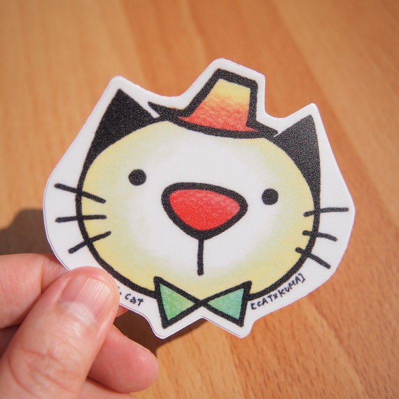 Waterproof sticker-cat in a daze - สติกเกอร์ - กระดาษ หลากหลายสี