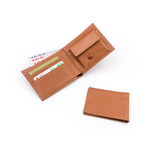 Peer Bar 皮兒吧 手工植鞣羊皮-小羊皮短夾-零錢款 leather wallet