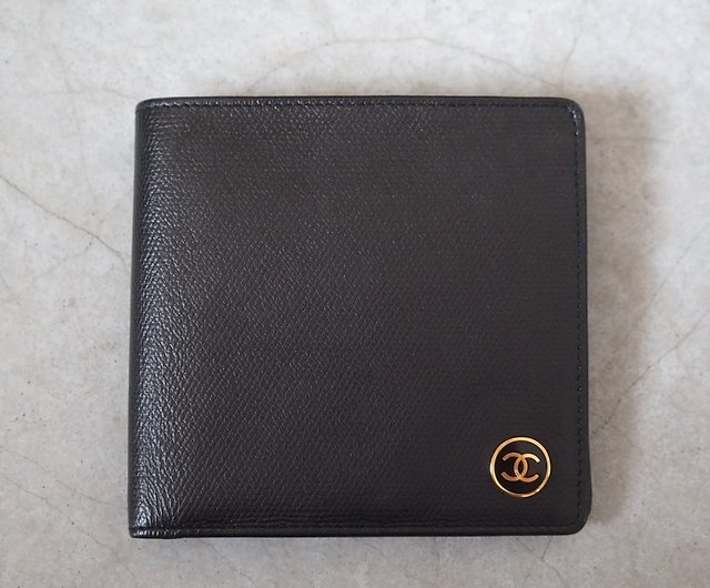 CHANEL Calfskin Quilted Cambon Tri-Fold Wallet Black 342214