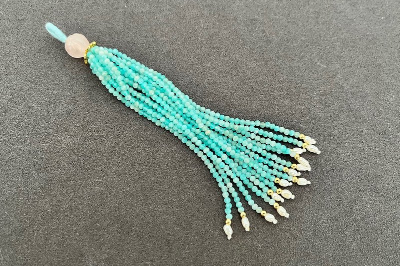 Luming original handmade tassel pendant semi-finished old mine Tianhe Stone tassel material - Charms - Crystal 