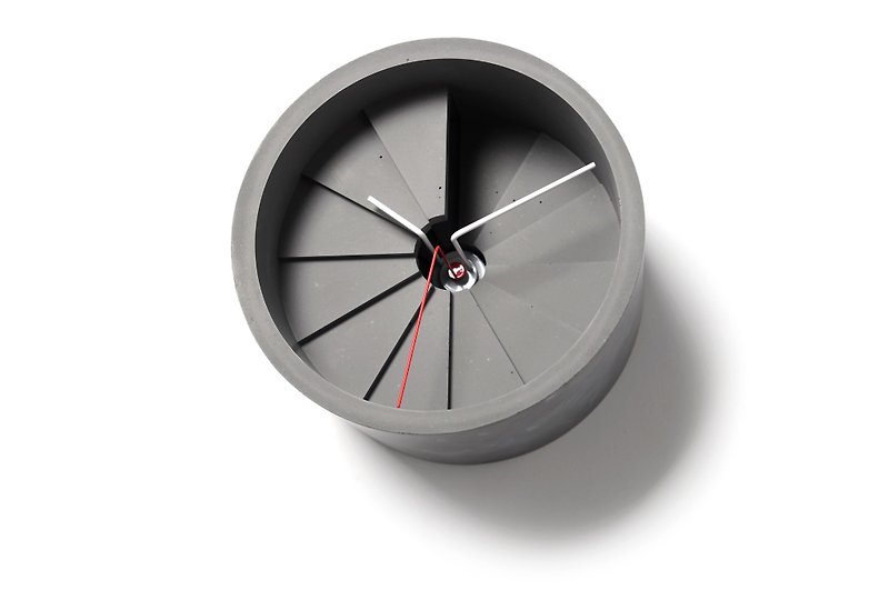 4th Dimension Wall Clock (Red/Grey) - Clocks - Cement Gray