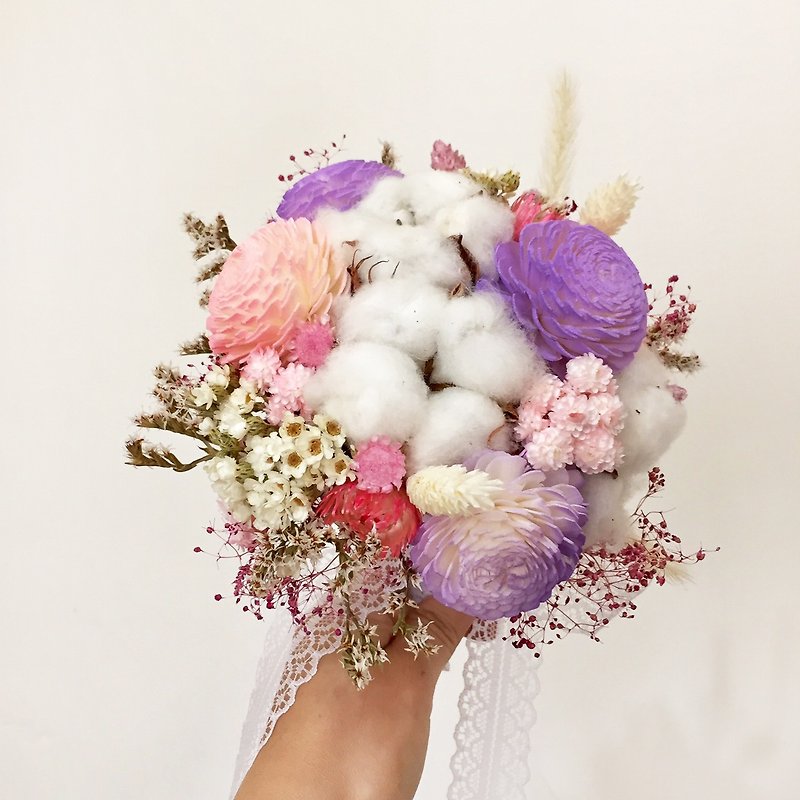 Amaranth bridal bouquets and dried flower bouquet purple line - ตกแต่งต้นไม้ - พืช/ดอกไม้ สึชมพู
