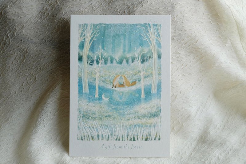 精緻加工浮雕畫卡 15x21cm (A5) - A gift from the forest - 卡片/明信片 - 紙 