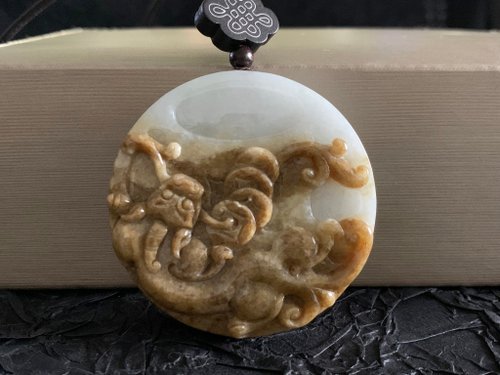 淳玉晶品坊 快速出貨 免費開光 天然A貨緬甸玉翡翠招財貔貅項鍊 大玉錢