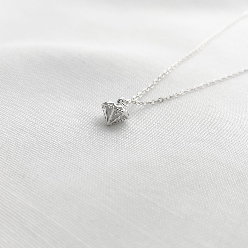 Sincerest wishes | Diamond | Sterling silver necklace - Collar Necklaces - Sterling Silver Silver