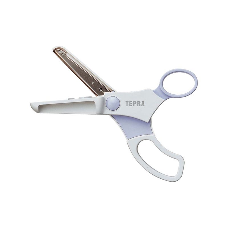 【KING JIM】Multifunctional scissors for TEPRA label (scissors/rounded scissors) - Scissors & Letter Openers - Other Materials White