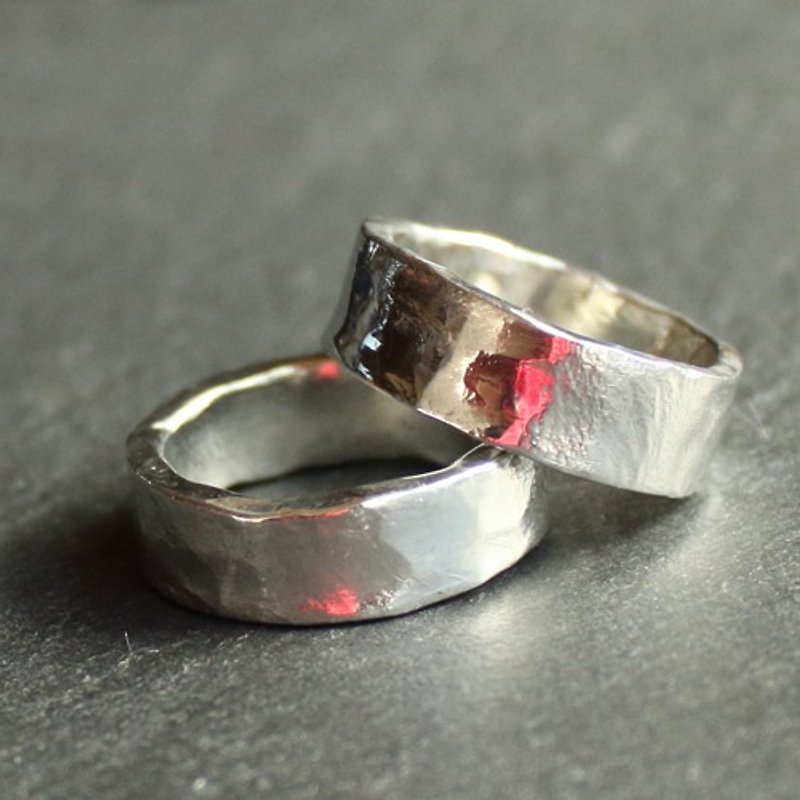 Tin × silver ring [Wide Plate Tin Ring] Metal Silver pairing Japan - General Rings - Silver Silver