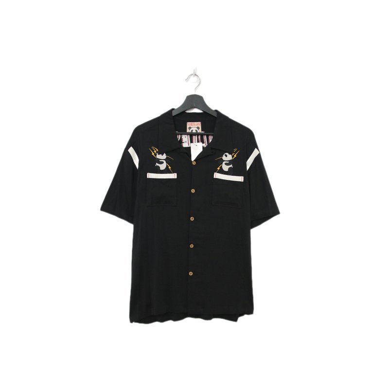 Back to Green-動物圖襯衫 美式熊貓 閃電 at-06 vintage shirt - 男襯衫/休閒襯衫 - 棉．麻 