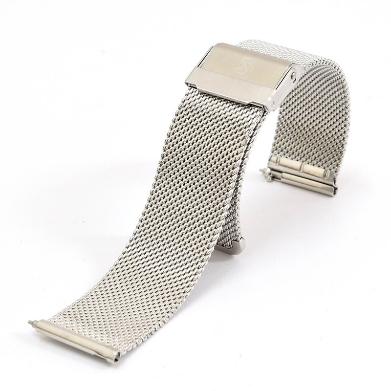 BOND STONE 18mm Stainless steel mesh belt Silver - 錶帶 - 不鏽鋼 銀色