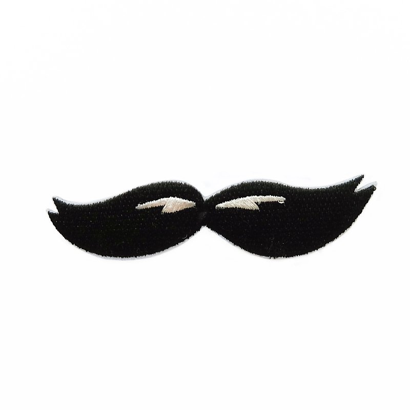 Jim mustache - embroidered patch - Badges & Pins - Thread Black