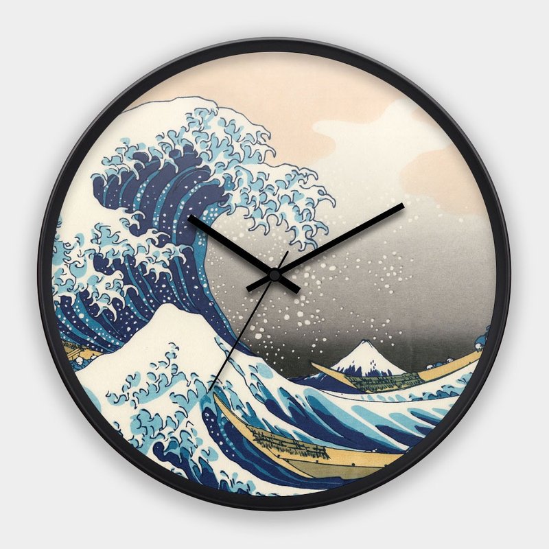 神奈川沖浪裏 台灣製靜音掃描創意掛鐘 040 - 時鐘/鬧鐘 - 塑膠 藍色