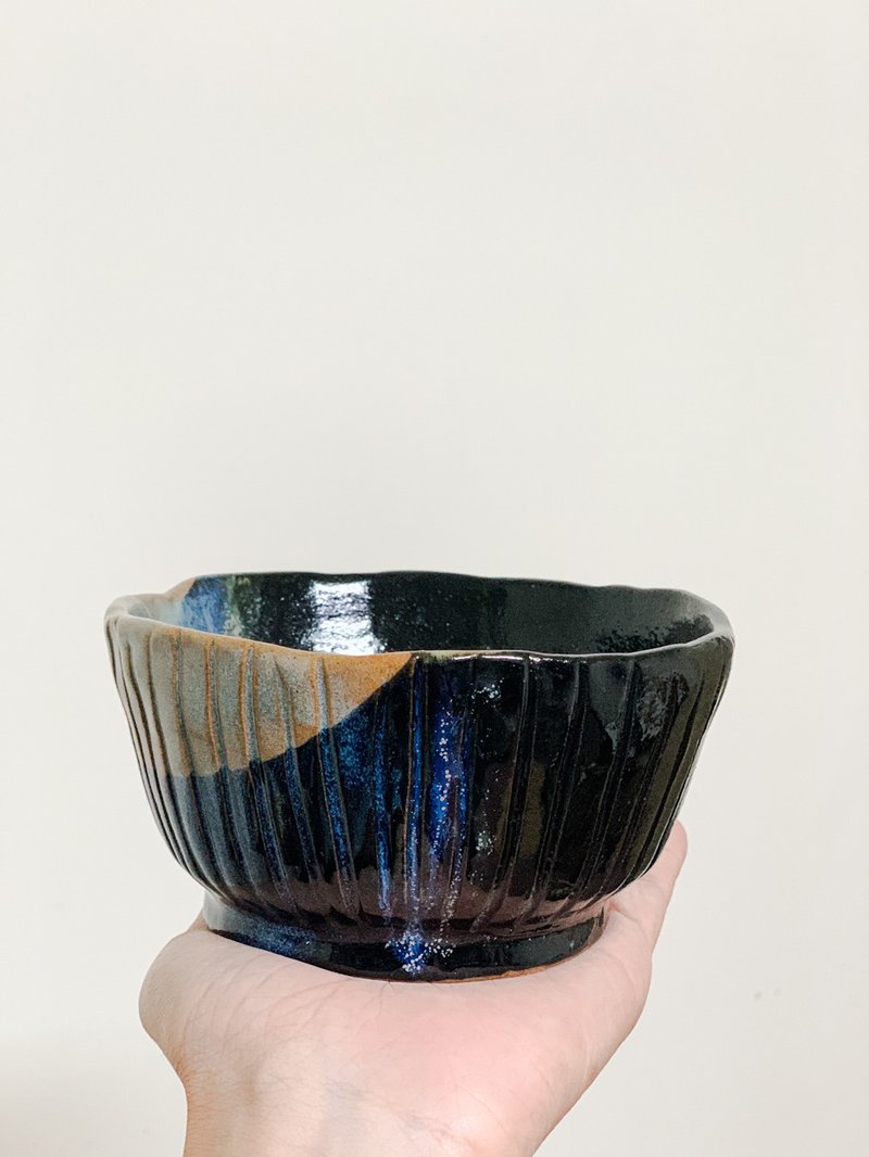 手捏線條茶碗 - 茶壺/茶杯/茶具 - 陶 