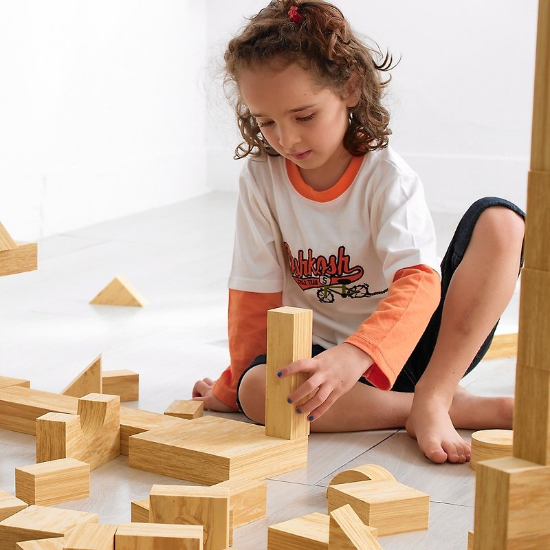 Weplay Softwood Blocks (30pcs) - ของเล่นเด็ก - วัสดุอื่นๆ สีนำ้ตาล