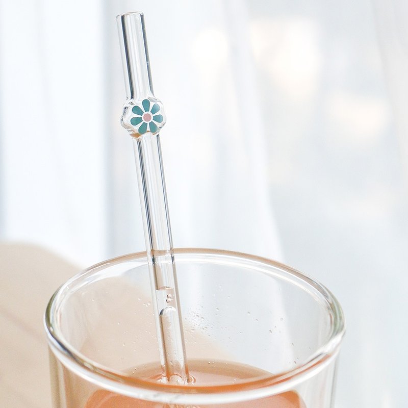 Flower shaped glass straw - หลอดดูดน้ำ - แก้ว สีใส