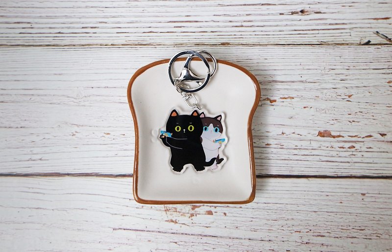 Cat Star Team Acrylic Keyring - ที่ห้อยกุญแจ - อะคริลิค สีดำ