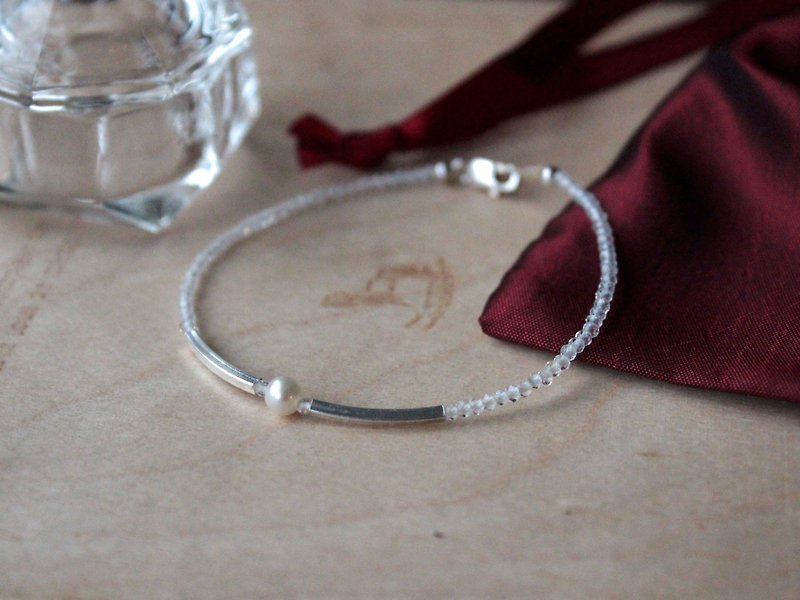 Journal of approximately cherish / water pearls, Stone, silver bracelets - Bracelets - Gemstone 