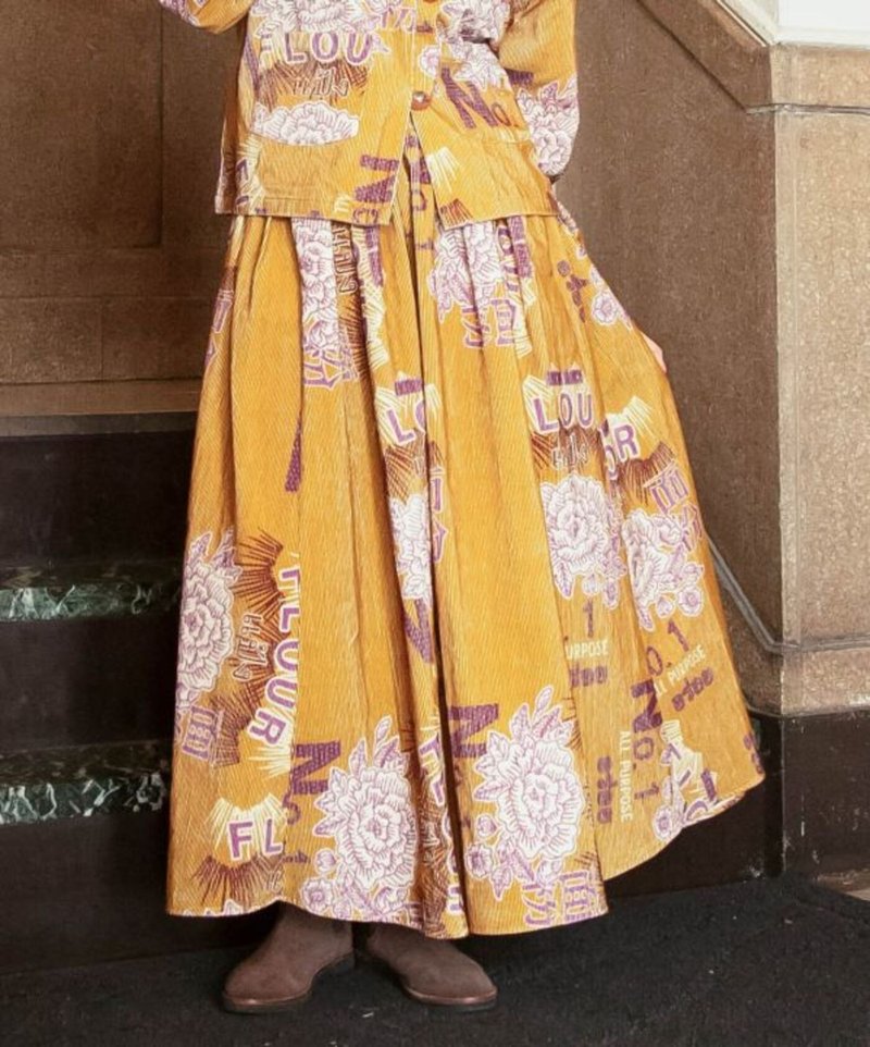 【熱門預購】復古東洋風燈芯絨長裙 (3色) IAC-5327 - 裙子/長裙 - 棉．麻 