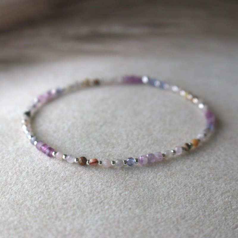 手環 碧璽 坦桑石 - 好事近了 - - 手鍊/手環 - 寶石 紫色