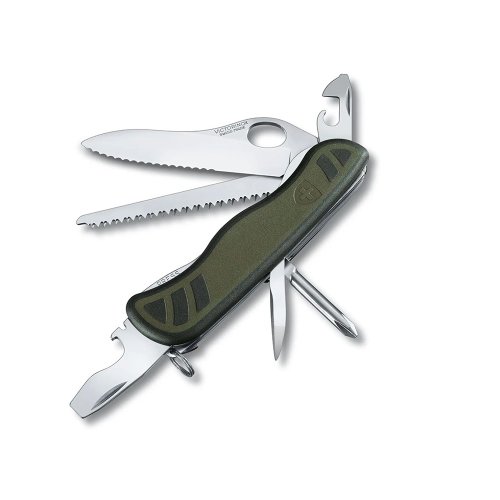 城市視角 VICTORINOX 瑞士維氏 瑞士刀 111mm/10用 墨綠黑邊 0.8461.MWCH