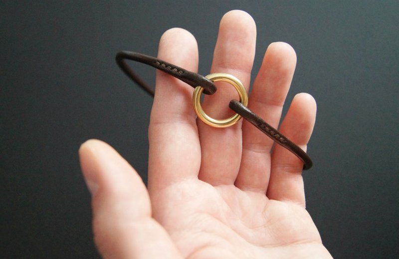 Round Leather Dog Tag Collar - Thin, Lightweight & Elegant, Strong Solid Leather - Collars & Leashes - Genuine Leather Brown