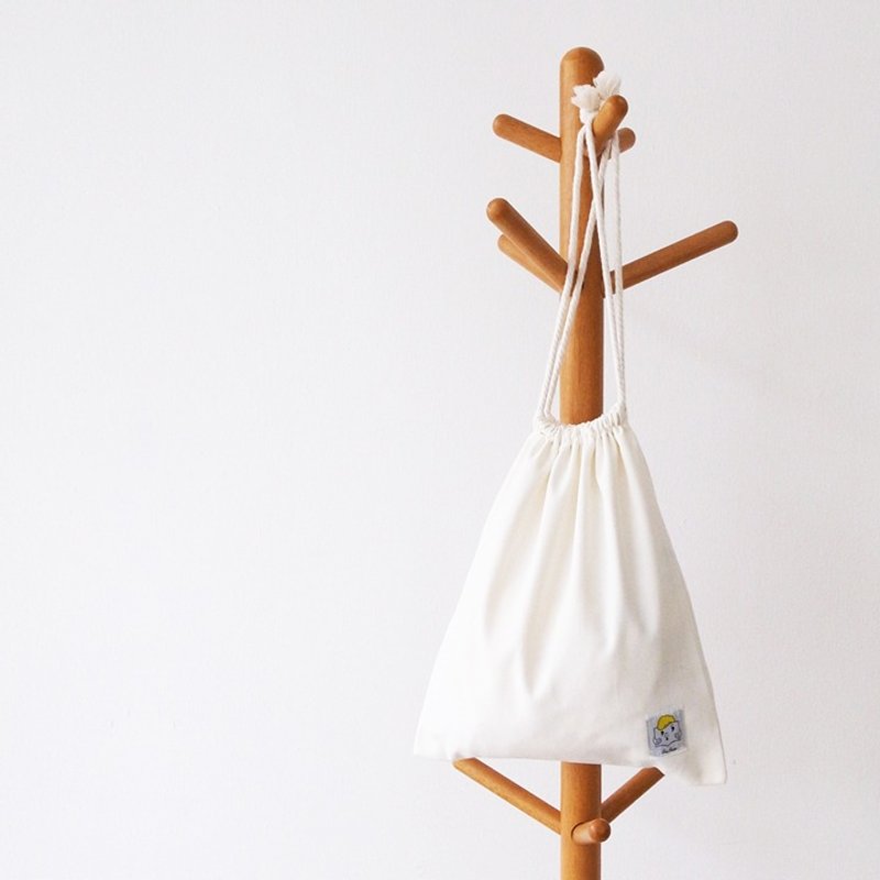 Canvas Bag (White) - 束口袋/束口背包/水桶包 - 紙 白色