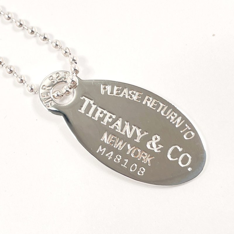 【日本直送 中古美品】ティファニー TIFFANY&Co. ネックレス リターントゥ オーバルタグ ボールチェーン - 項鍊 - 純銀 銀色