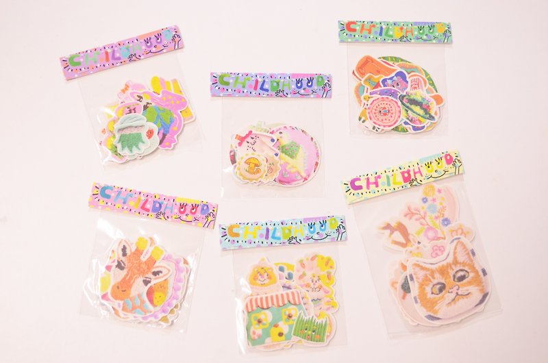 Embroidery sticker happy pack full set of six into the group - Stickers - Plastic 