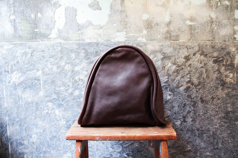 Vintage dark brown leather backpack - กระเป๋าเป้สะพายหลัง - หนังแท้ 