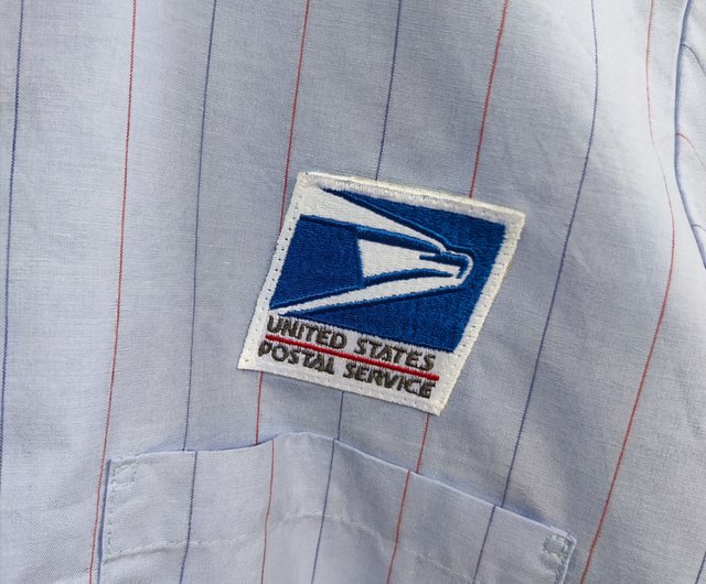 Vintage 90s Usps striped carrier uniform work shirt. - Shop