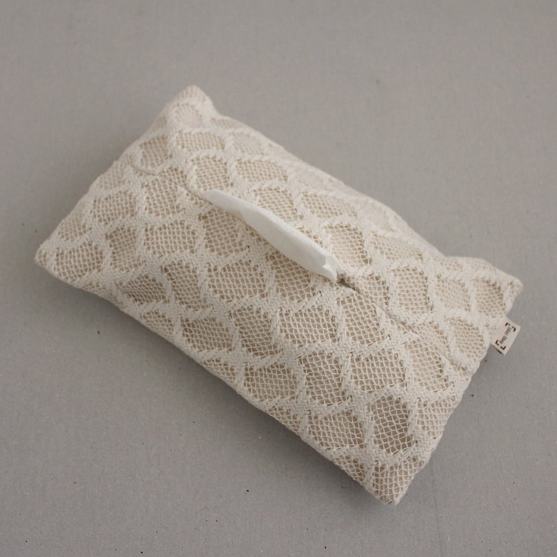 Flash specials - optional number paper bag face carton canvas x cotton lace - กล่องทิชชู่ - ผ้าฝ้าย/ผ้าลินิน ขาว