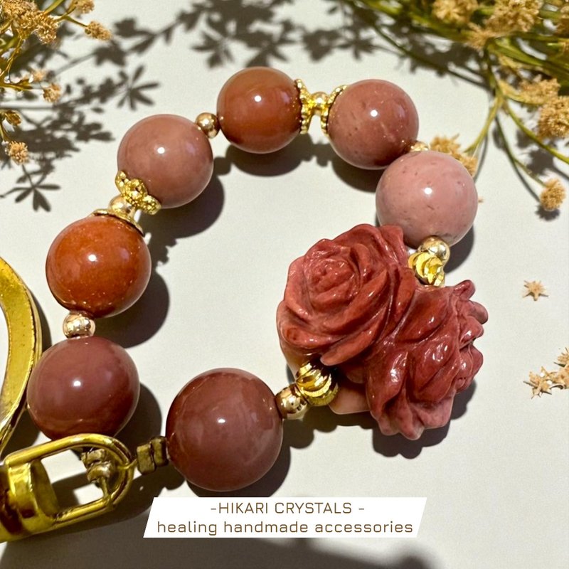 熱情紅玫瑰吊飾 阿拉善 紅系雕刻玫瑰 交換禮物 聖誕禮物 水晶 - 吊飾/掛飾 - 玉石 紅色