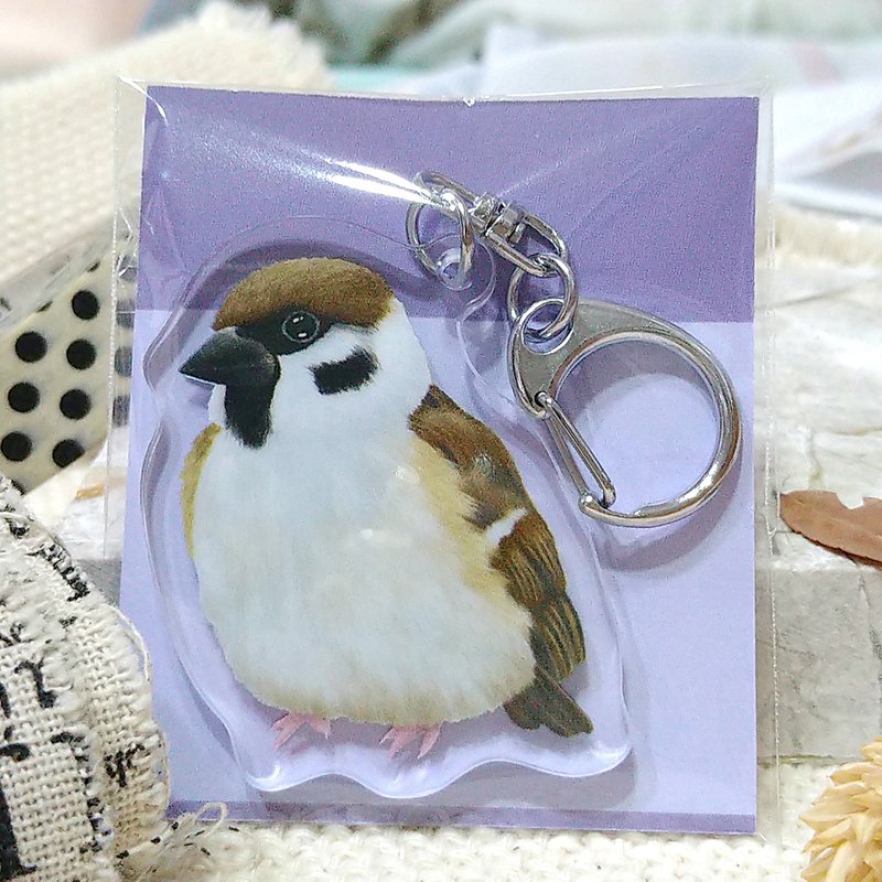 Sparrow_- Acrylic pendant (key ring)-Double-sided pattern-New manufacturer_Parrot - Keychains - Acrylic 