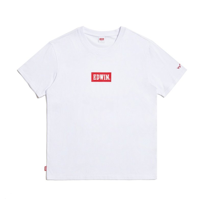 EDWIN BOX LOGO short-sleeved T-shirt-men's (white) #Top - Men's T-Shirts & Tops - Cotton & Hemp White