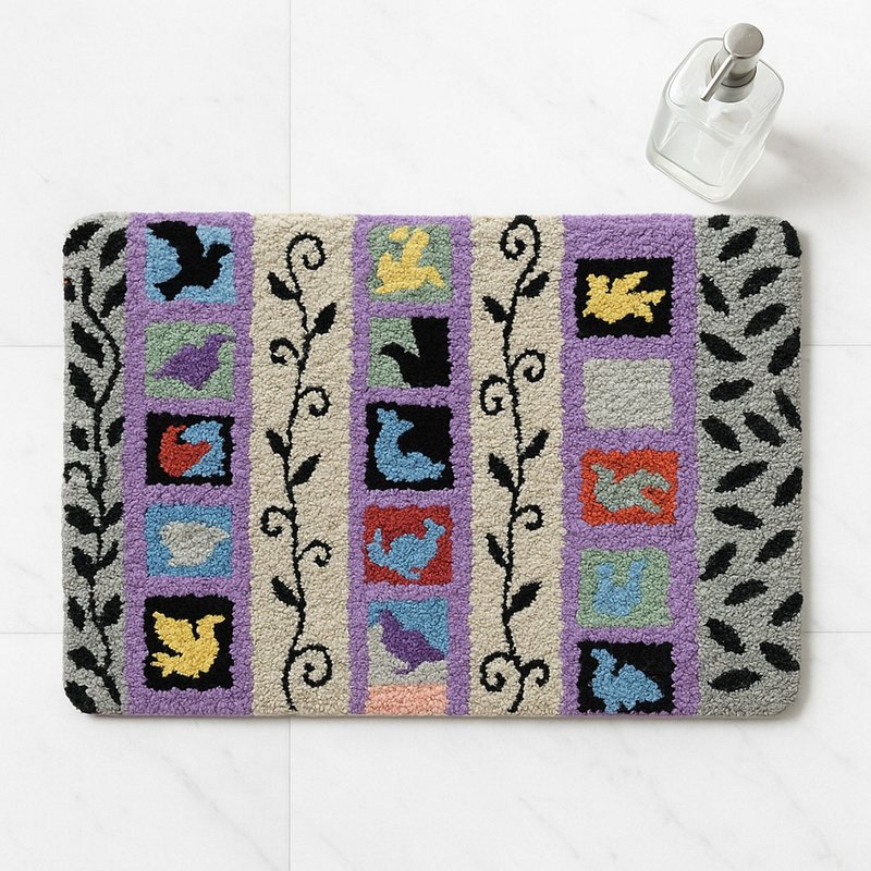 Lovely Boho Bath Mat Soft Absorbent Non-slip Bathroom Rug for Home Floor Pad - พรมปูพื้น - เส้นใยสังเคราะห์ หลากหลายสี