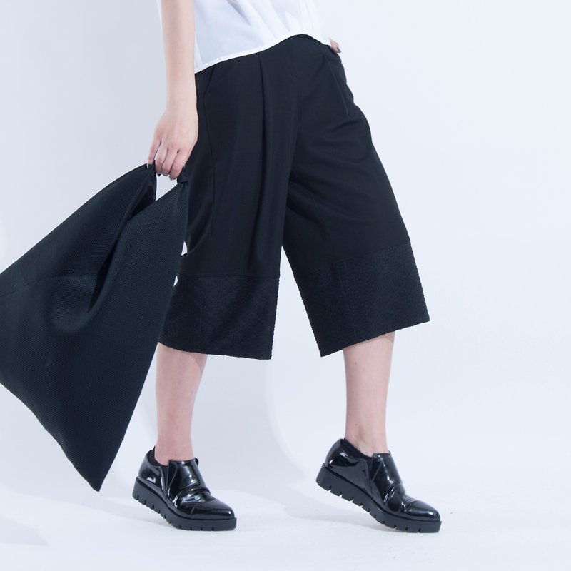 Aine ann / lace splice discount wide pants - black - Women's Pants - Polyester 