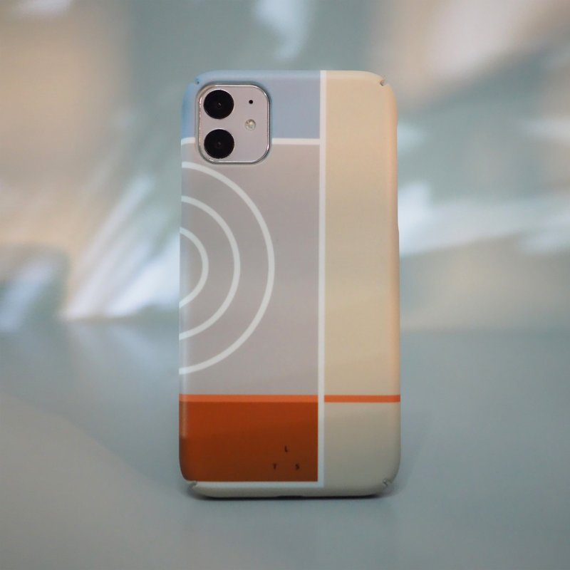 免費刻字 | 幾何簡約缐條撞色卡其色 SPUR Phone case 客製手機殼 - 手機殼/手機套 - 塑膠 卡其色