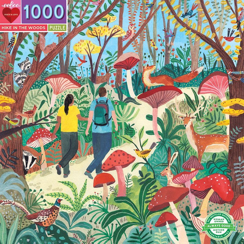 eeBoo1000片拼圖-登山遠足Hike in the Woods  1000 Piece Puzzle - 拼圖 - 紙 卡其色
