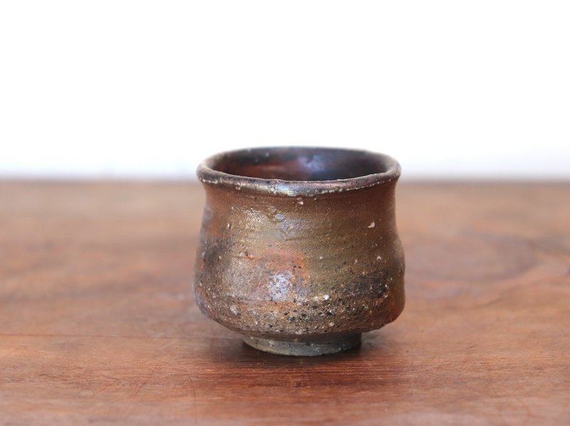 Bizen ware sake cup gi-036 - แก้วไวน์ - ดินเผา สีนำ้ตาล