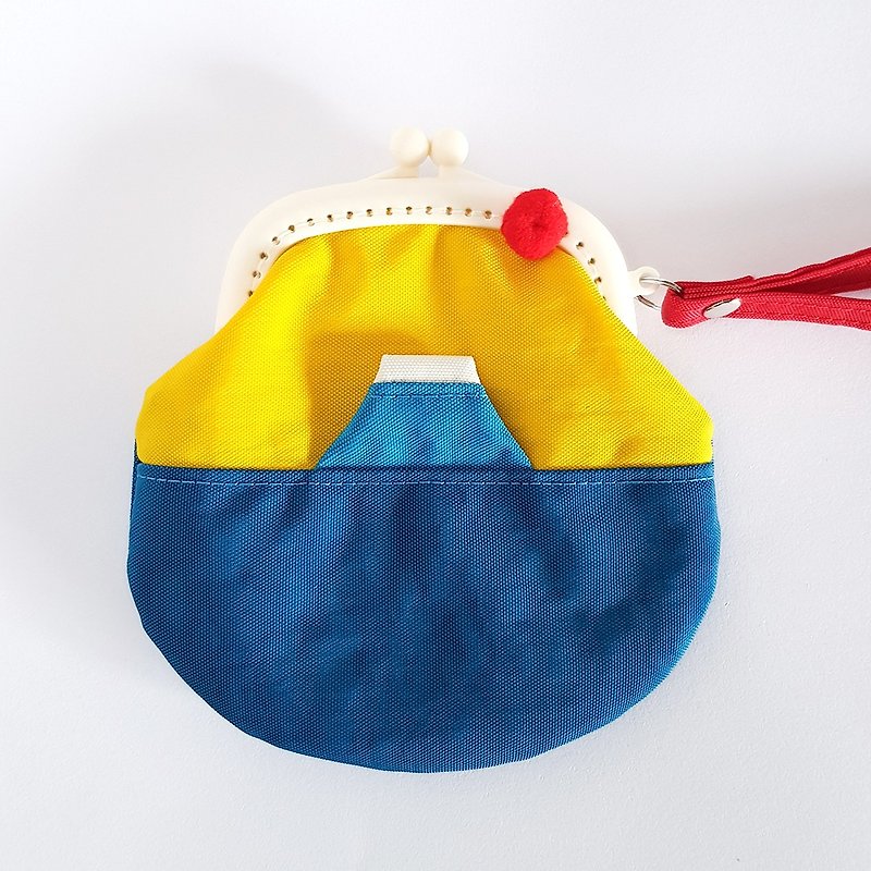 That Mount Fuji/plastic mouth gold coin purse/large section/blue [gift/gift] - Coin Purses - Other Materials Blue